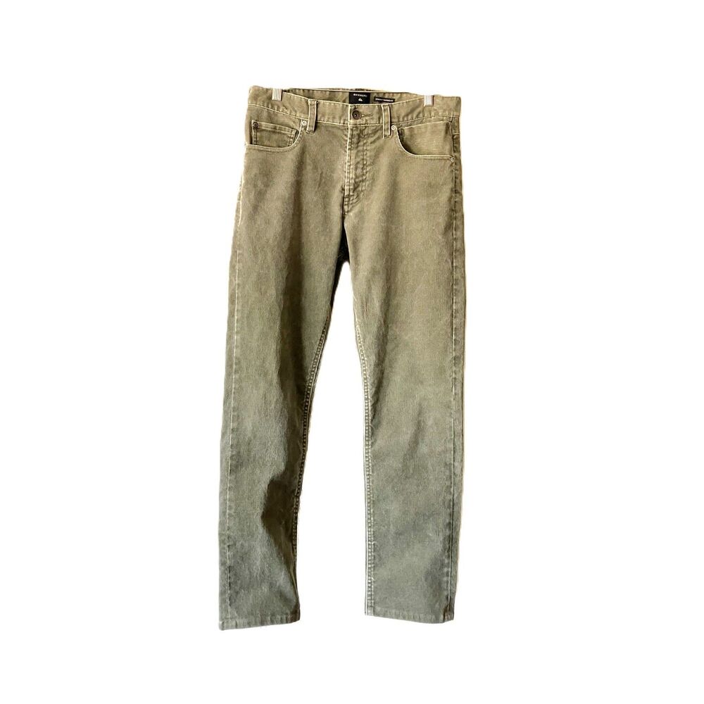Quiksilver Corduroy Pants Mens Size 30 Straight Tapered Sage Green Surf Skate